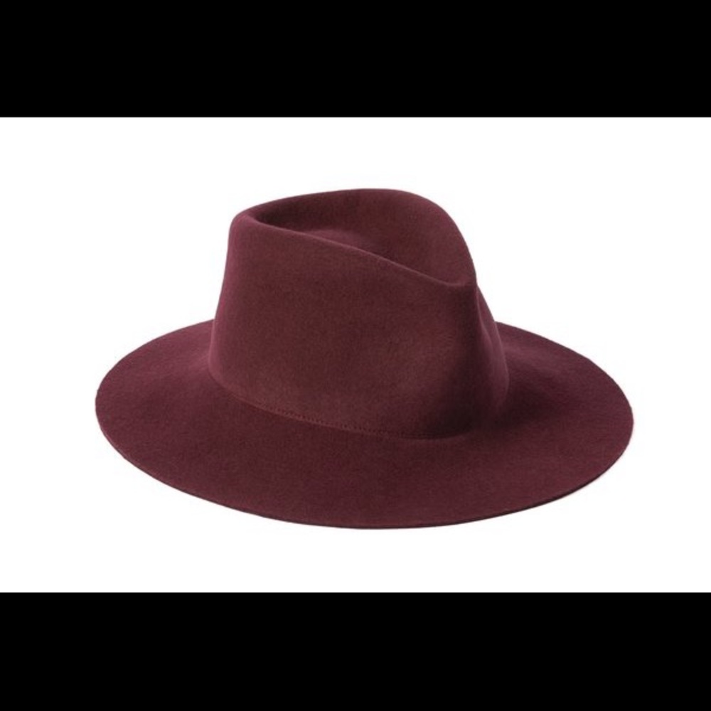 Burgundy Clyde Pinch Wool Hat